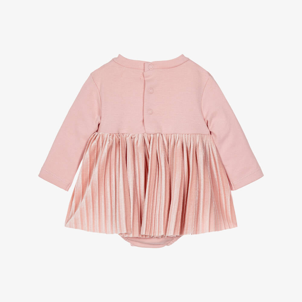 Mayoral Baby Girls Baby Pink Velour Dress