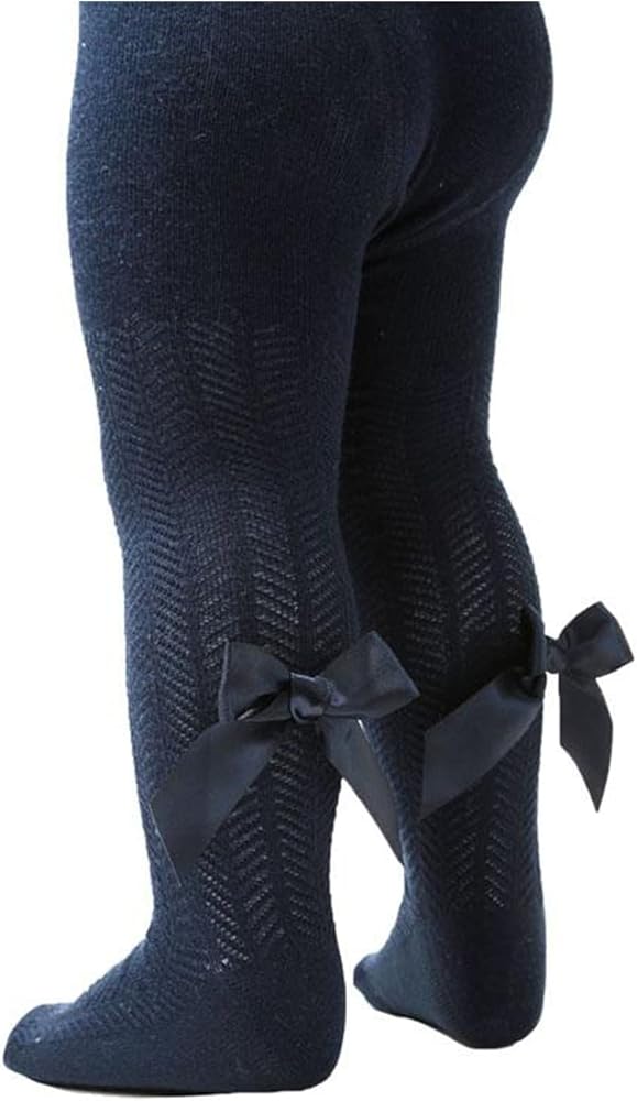 Navy Bow Tights