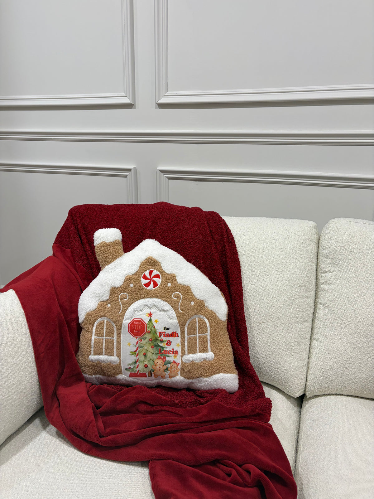 Personalised Gingerbread House Cushion