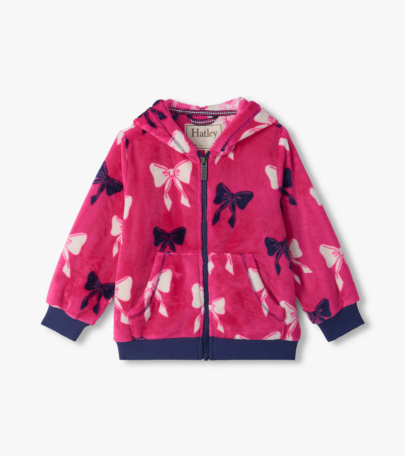 Hatley Girls Pink Bow Fleece