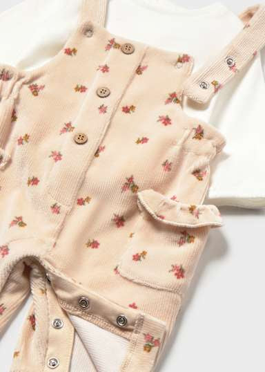 Mayoral Baby Girl Floral Dungaree Outfit
