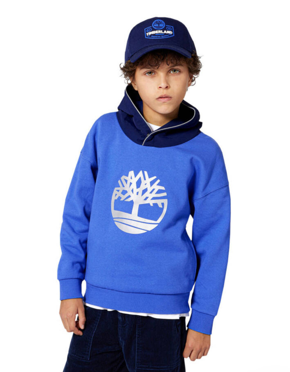 Timberland Boys Cotton Hoodie With Reflective Logo.