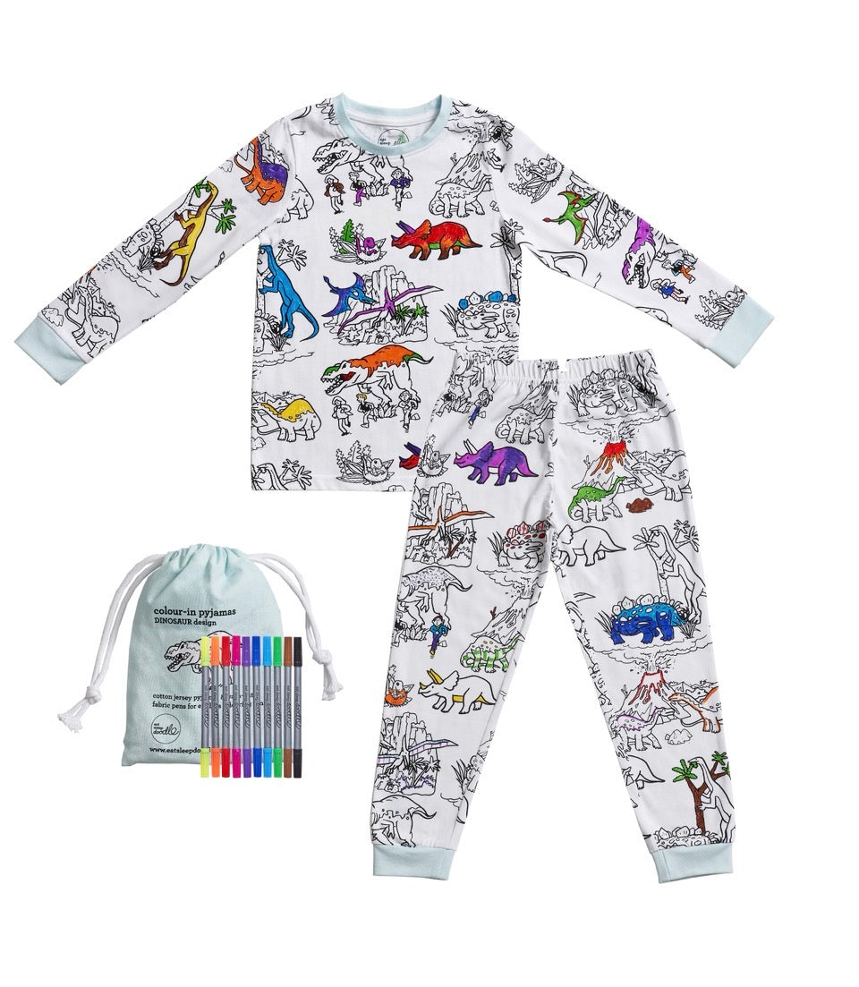 Dinosaur Colour In Cotton Pyjamas