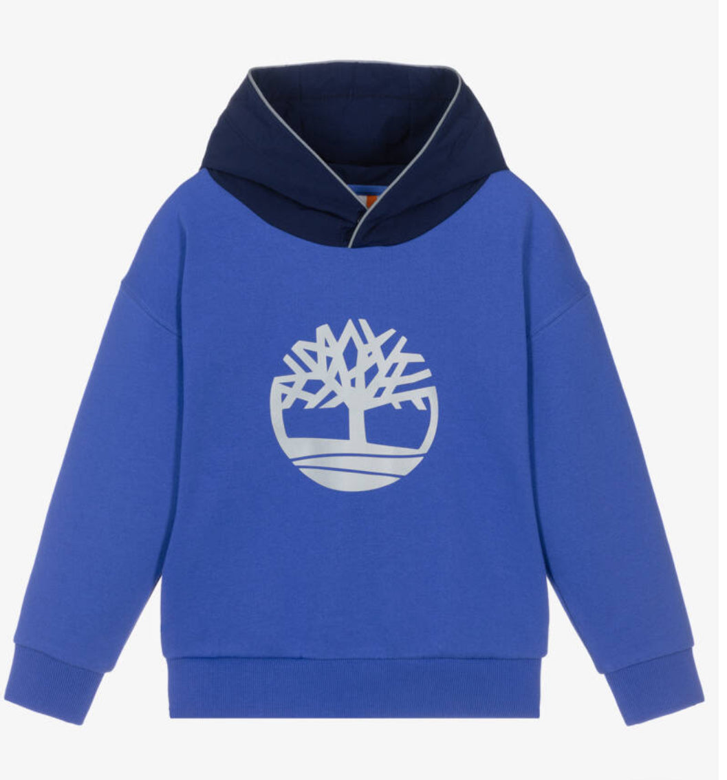 Timberland Boys Cotton Hoodie With Reflective Logo.