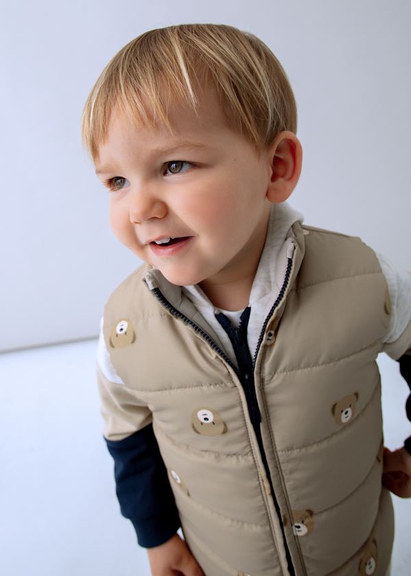 Mayoral Baby Boy Navy Bear Reversible Gilet 2348