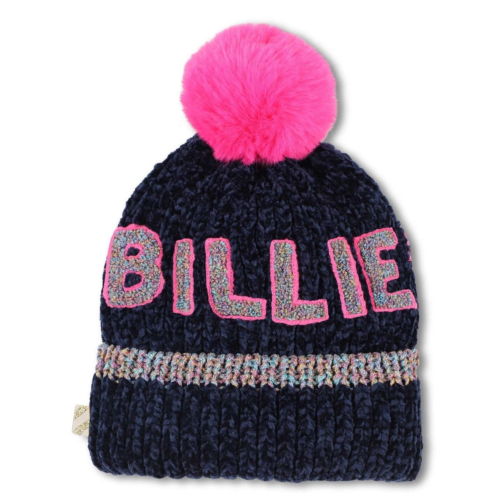 Billieblush Girls Navy Pom Pom Hat