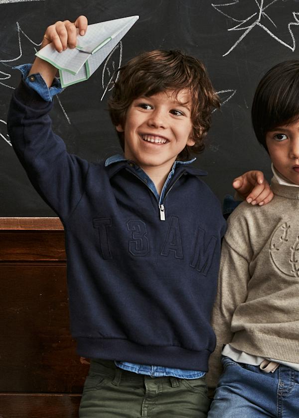 Mayoral Boys Half Zip Navy Sweater