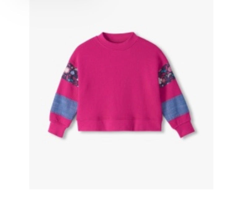 Hatley Girls Pink Patchwork Sweater
