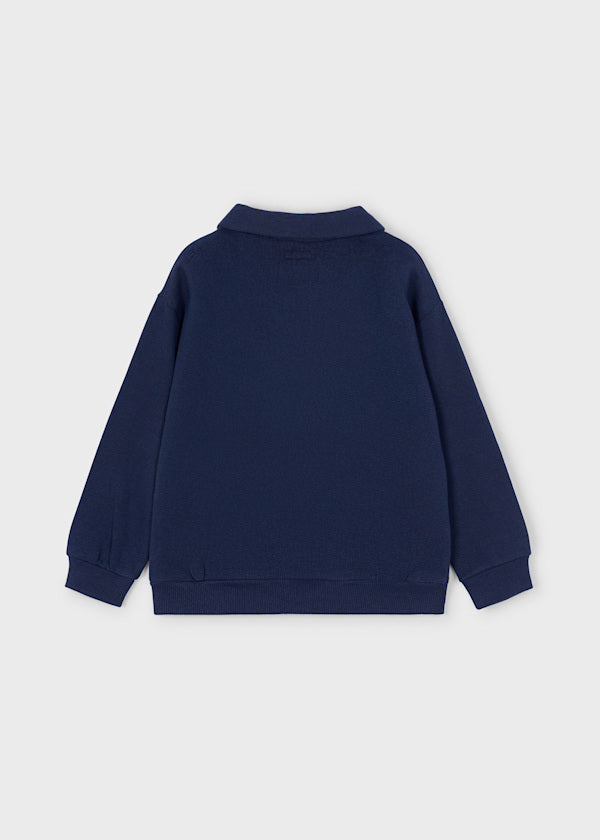 Mayoral Boys Half Zip Navy Sweater