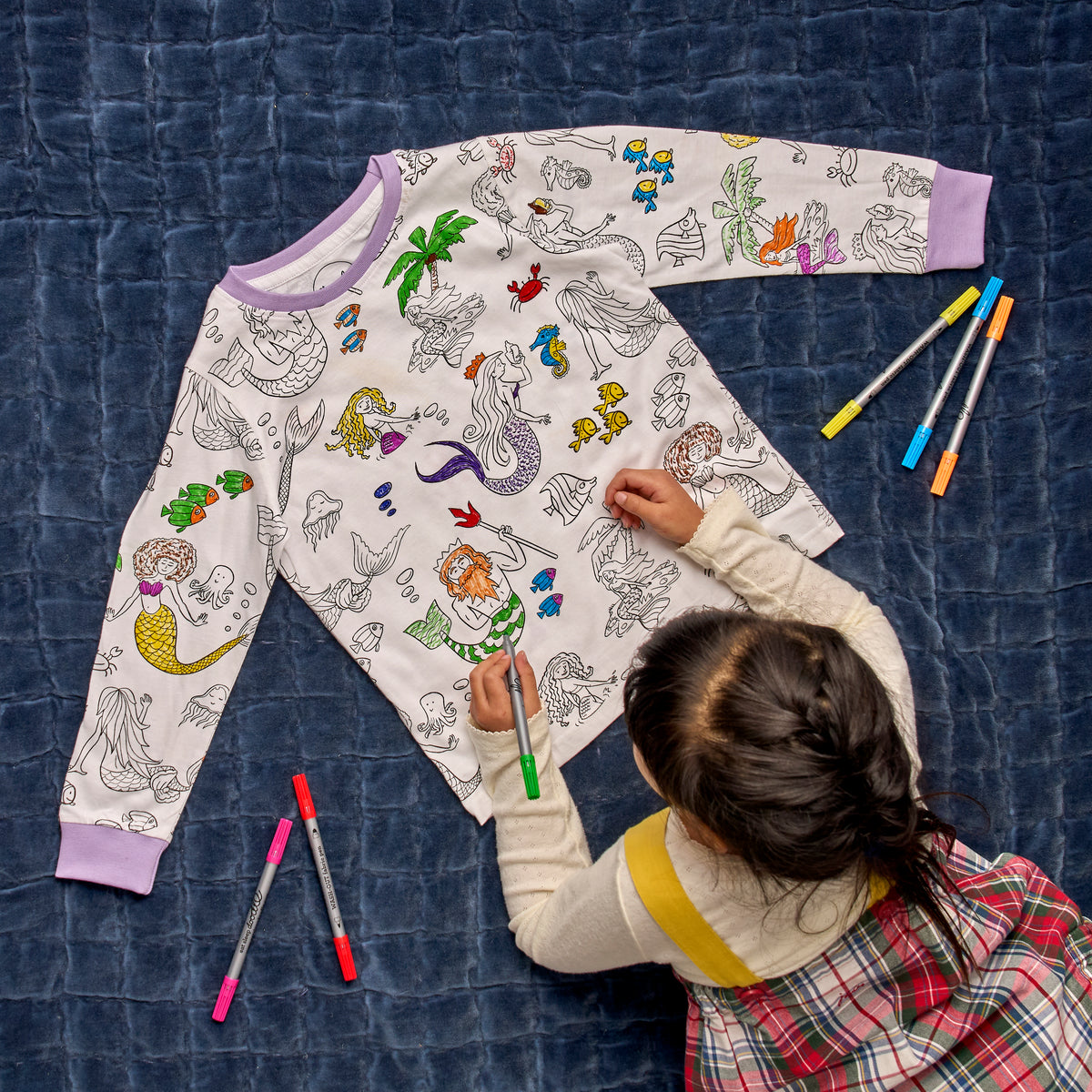 Mermaid Colour In Cotton Pyjamas