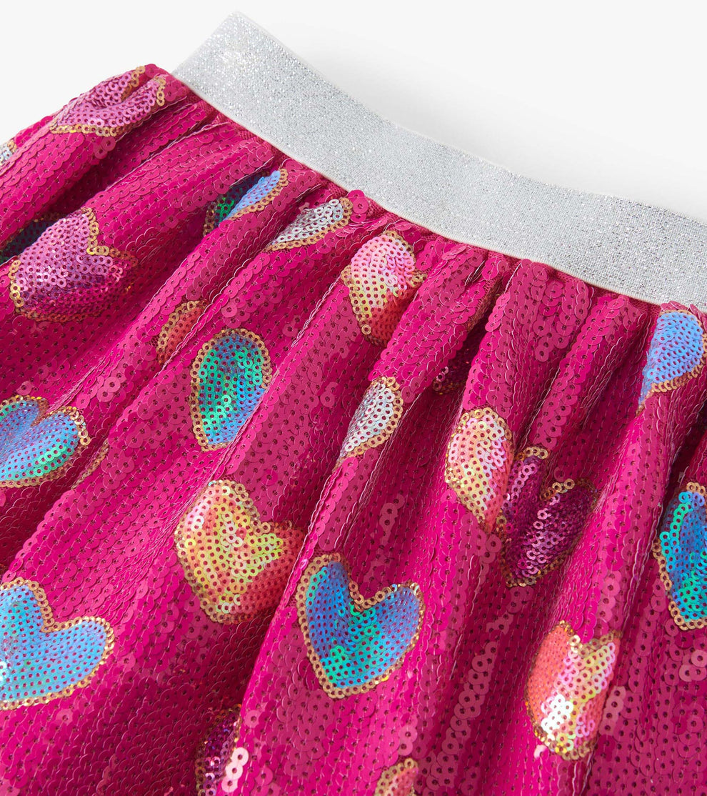 Hatley Girls Sequin Hearts Skirt