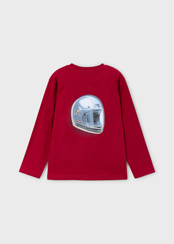 Mayoral Boys Long Sleeve Red Biker Top 4084 017