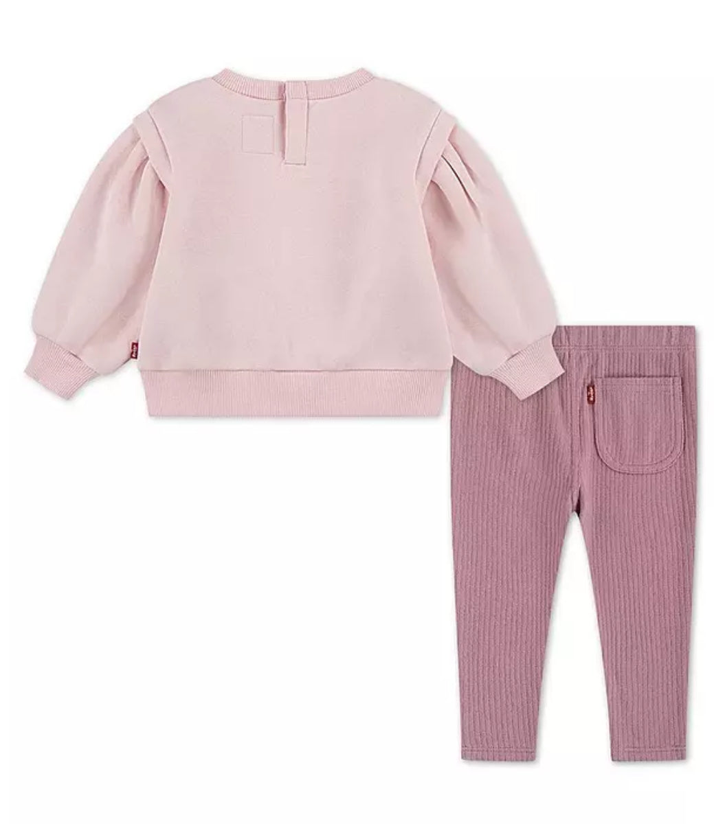 Levi’s Girls Pink Sweater and Legging Set