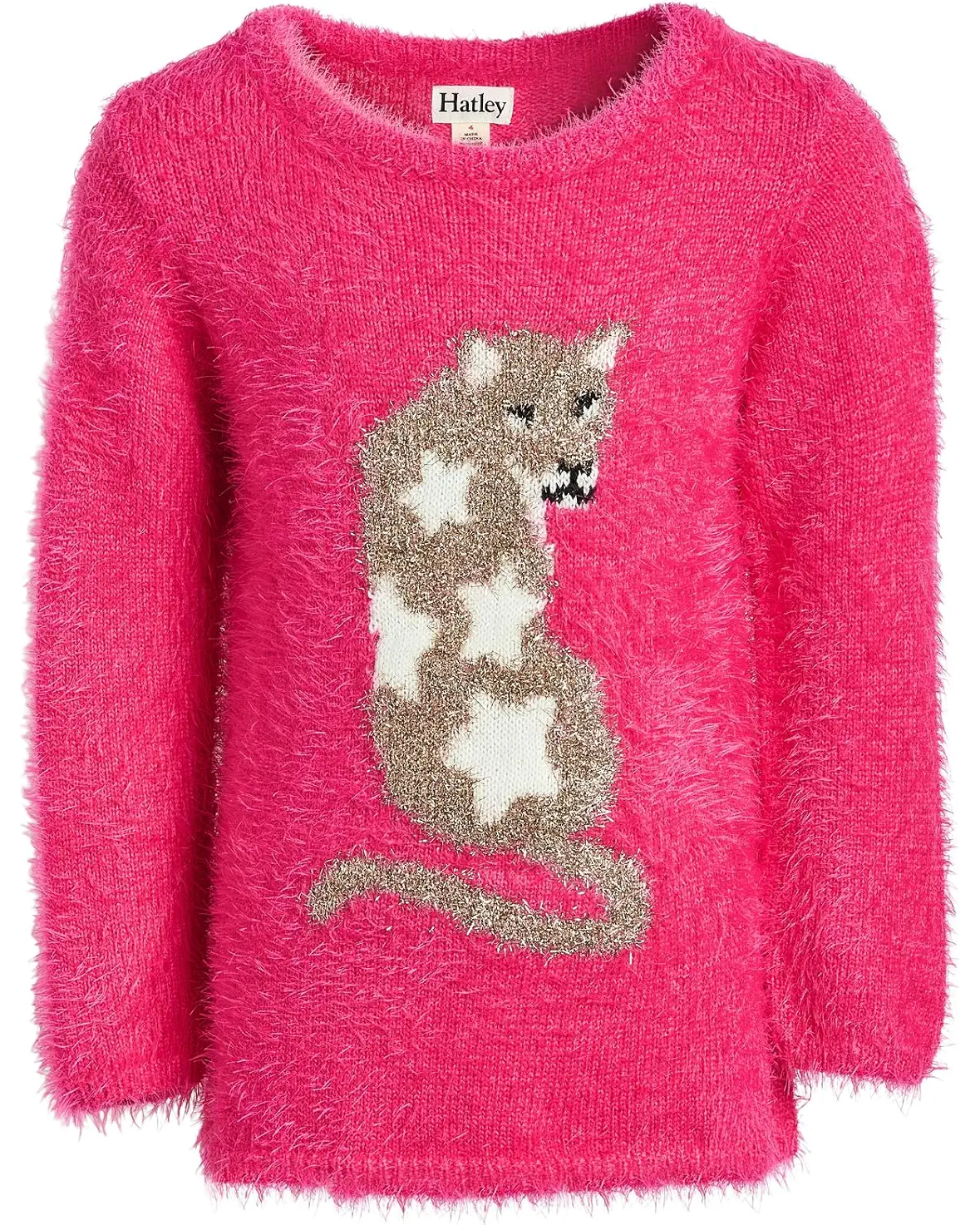 Hatley Girls Gold Feline Knit
