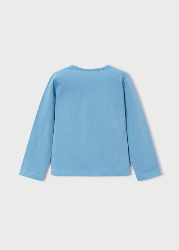 Mayoral Girls Blue Long Sleeve Flower Top