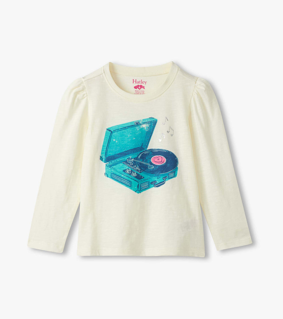 Hatley Girls Record Player Long Sleeve Tee