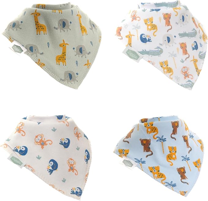 Ziggle 4 Pack Safari Bibs