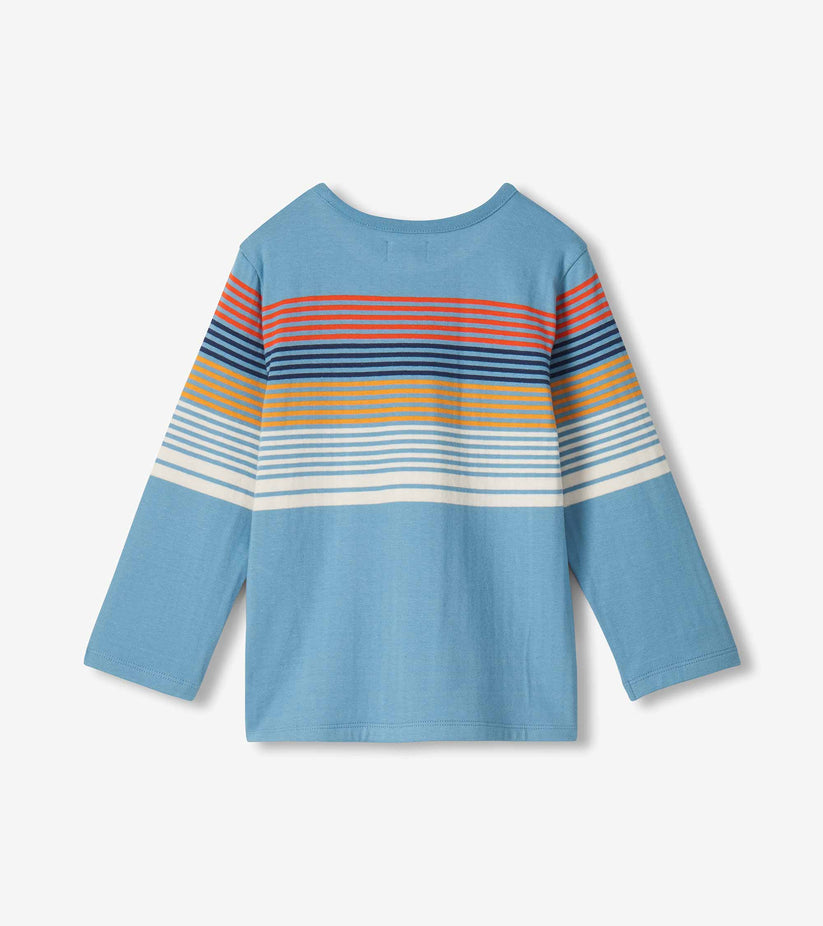 Hatley Boys Blue Long Sleeve Stripe Tee