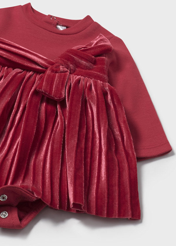 Mayoral Baby Girls Cherry Red Velour Dress