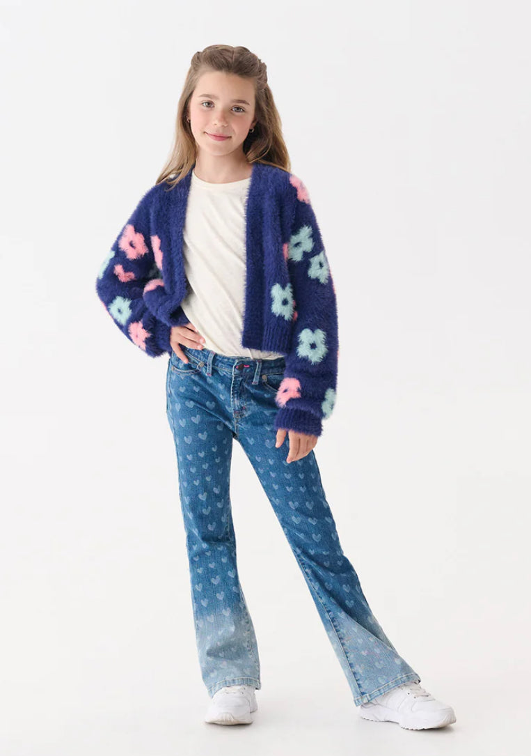 Hatley Girls Navy Floral Cardigan