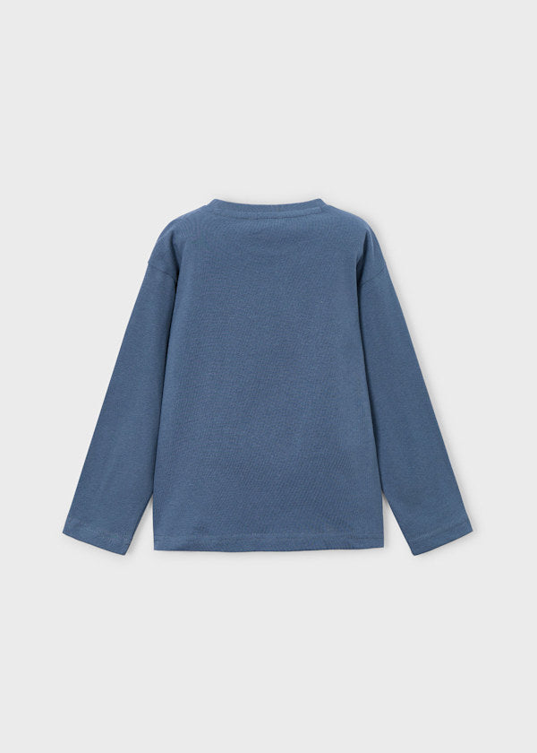 Mayoral Boys Long Sleeve Steele Blue Top