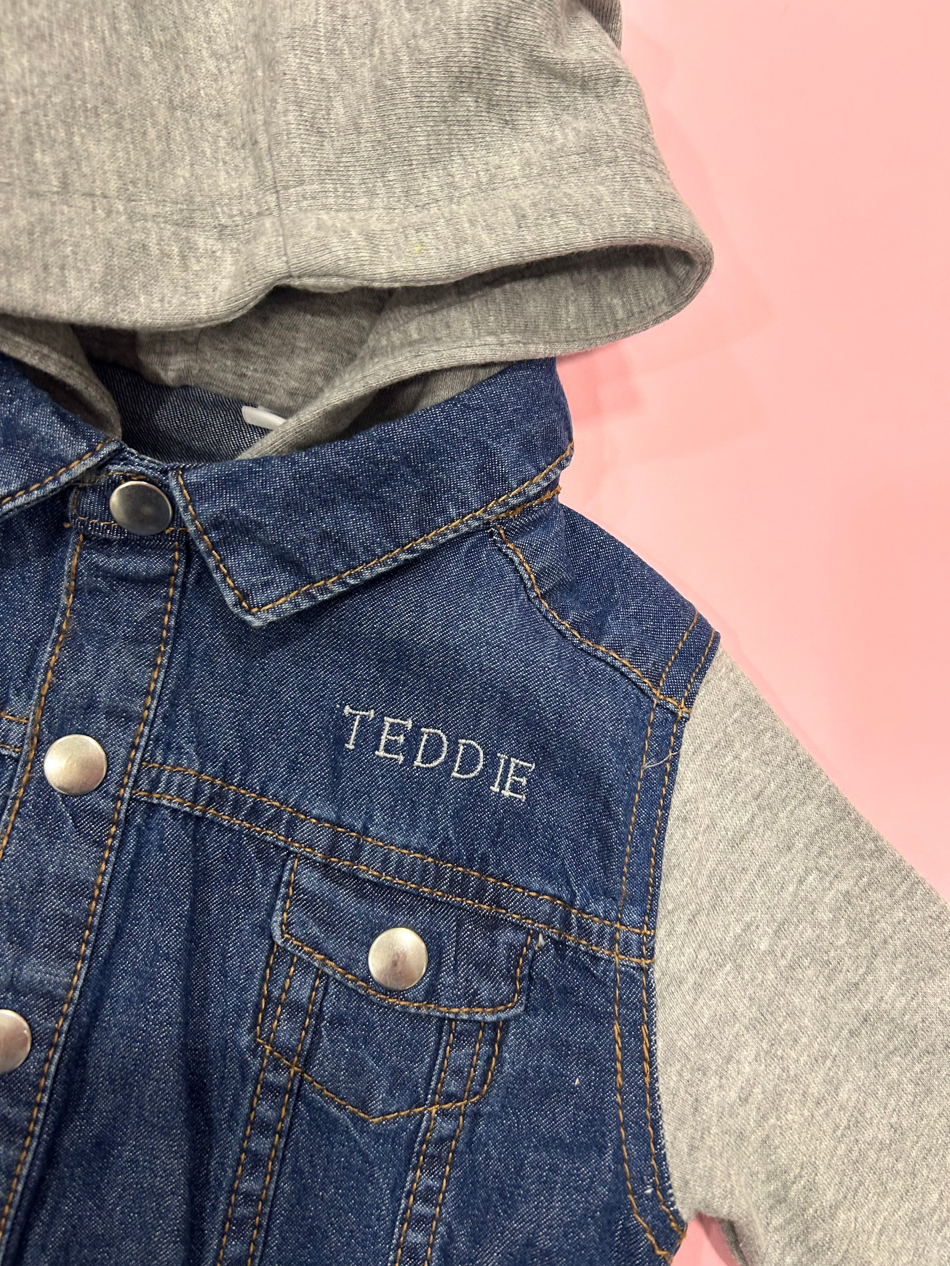 *NEW* Boys Personalised Hooded Denim Jacket