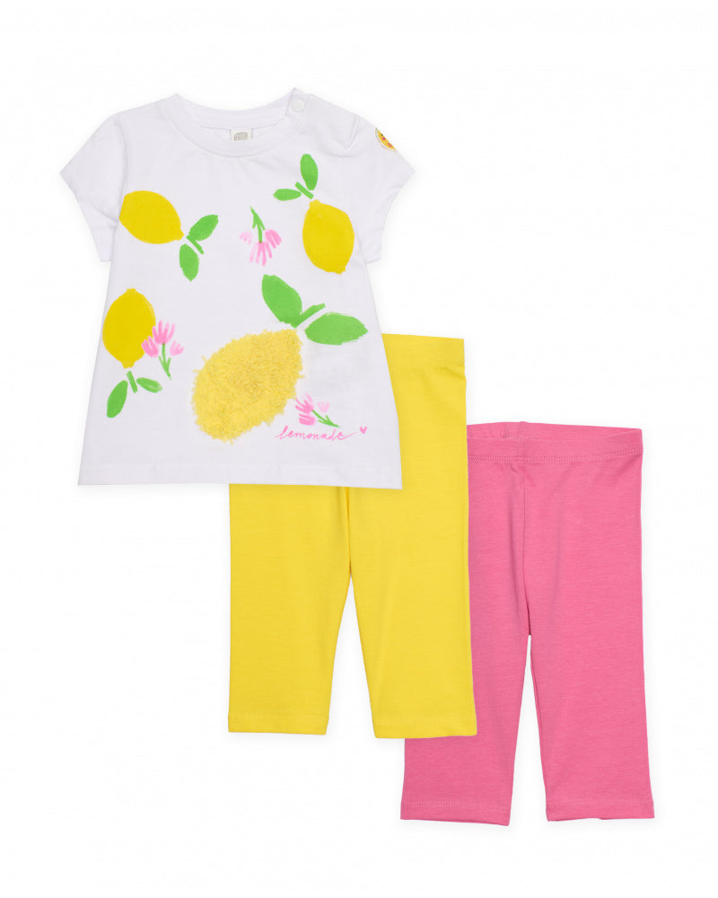 Tuc Tuc Girls Lemon Tshirt and Leggings 3 Piece Set