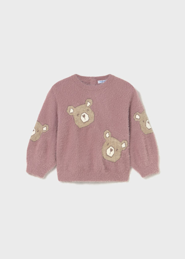 Mayoral Baby Girls Bear Jumper and Ribbed Flares Outfit