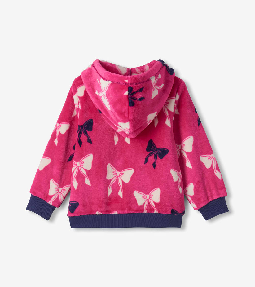Hatley Girls Pink Bow Fleece