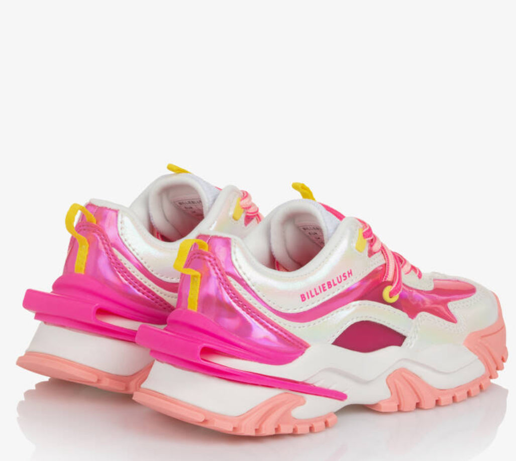 Billieblush Girls White Shimmer & Pink Chunky Trainer