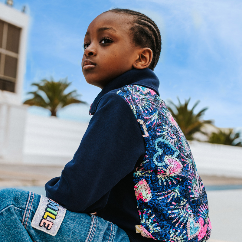 Billieblush Girls Navy Sequin Jacket ZU21605