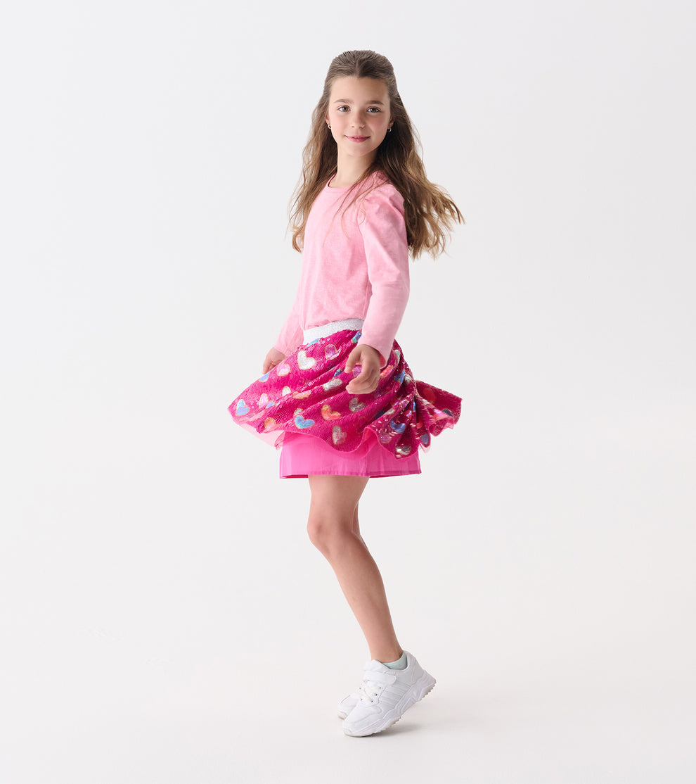 Hatley Girls Sequin Hearts Skirt