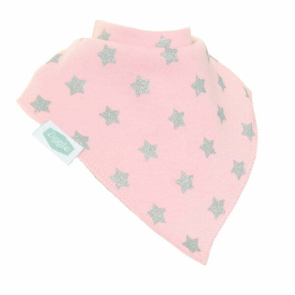 Ziggle Baby Pink Glitter Stars Bib