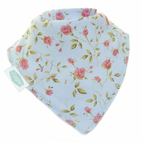 Ziggle Baby Blue Vintage Rose Bib