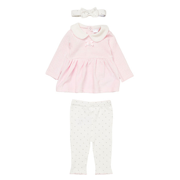 Baby Girl 3 Piece Pink Legging Set .