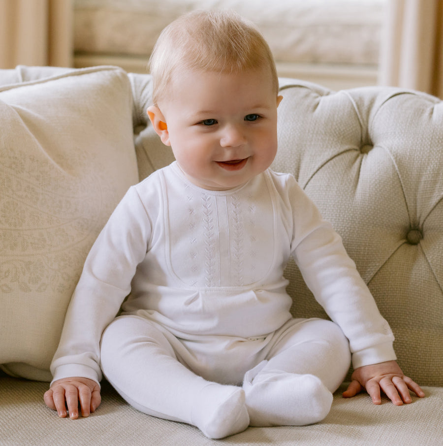 Emile et Rose White Unisex Mallory Babygrow