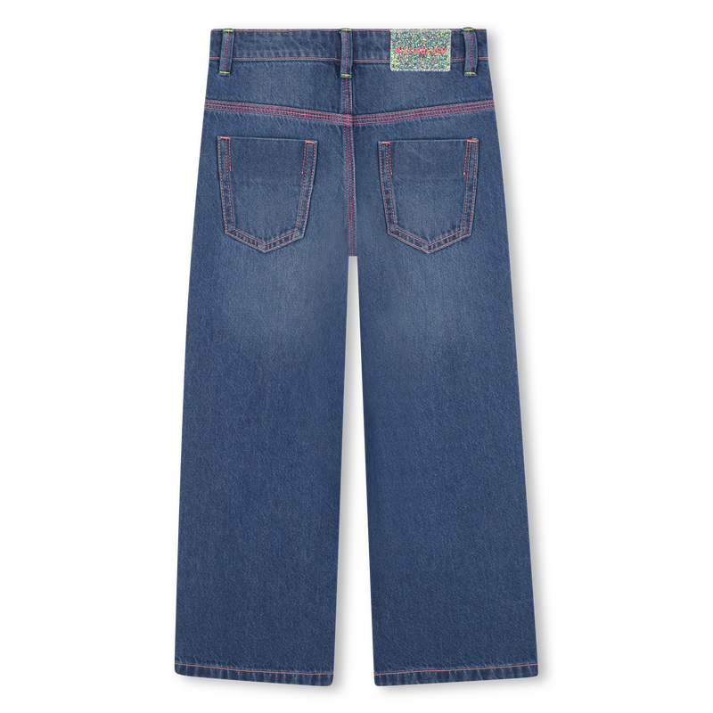 Billieblush Girls Denim Heart Wide Leg Jeans