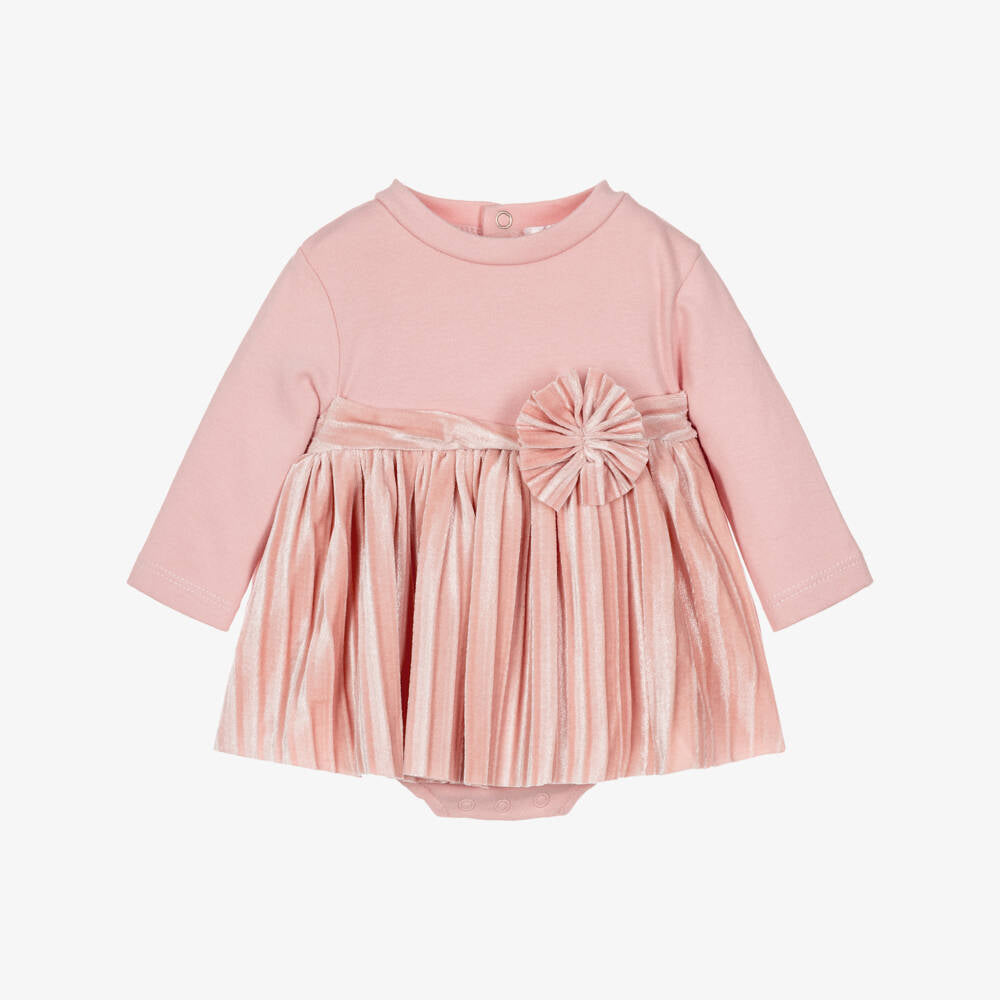 Mayoral Baby Girls Baby Pink Velour Dress