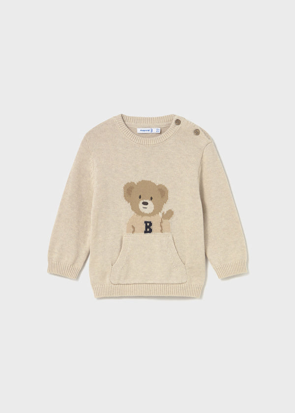 Mayoral Younger Boys Bear Knit Sweater