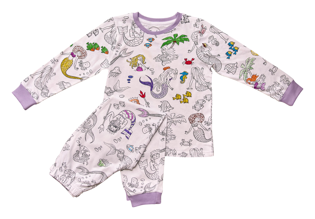 Mermaid Colour In Cotton Pyjamas