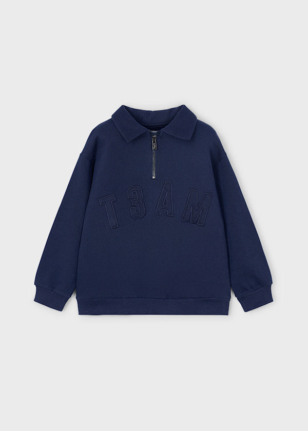 Mayoral Boys Half Zip Navy Sweater