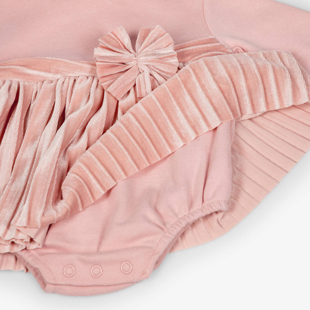 Mayoral Baby Girls Baby Pink Velour Dress