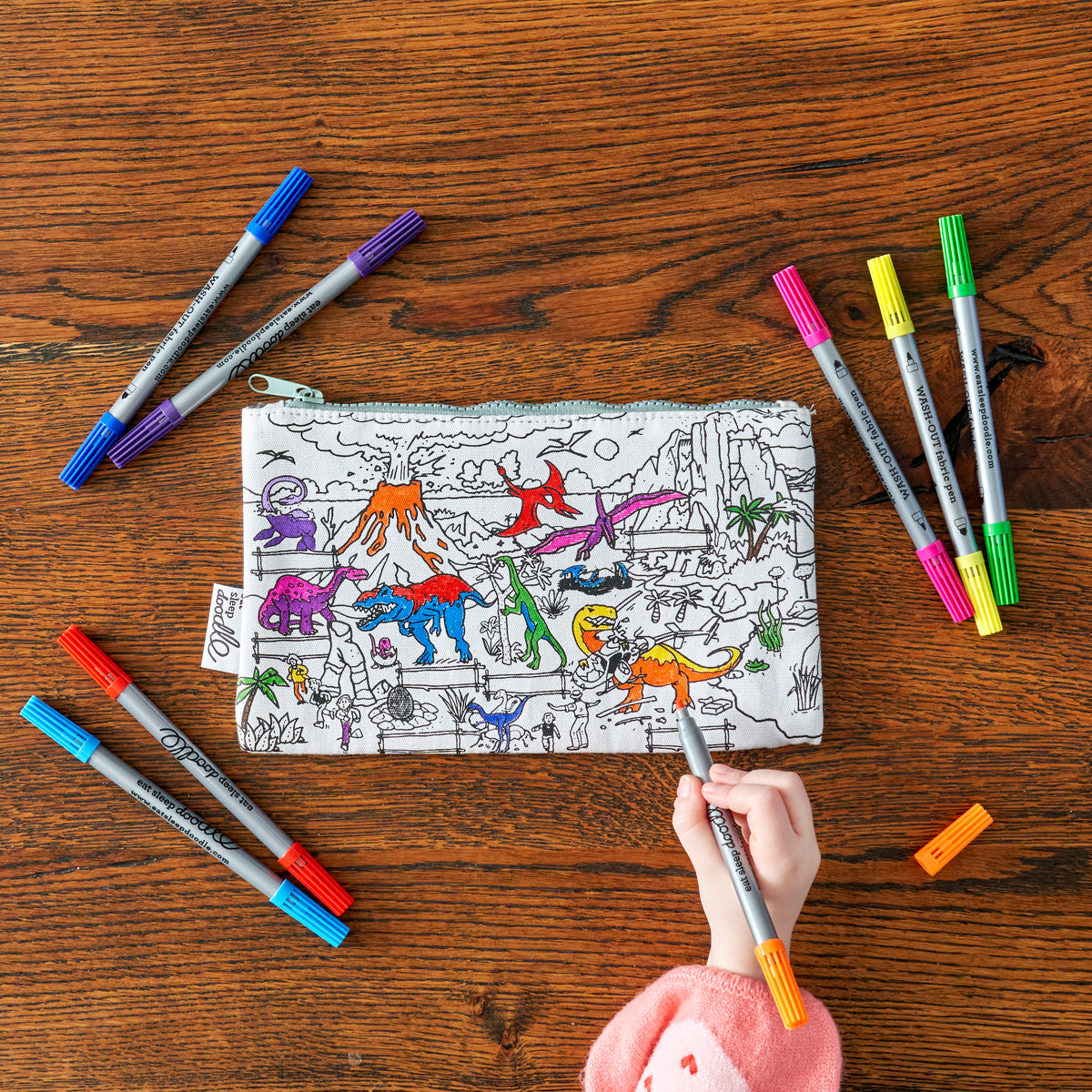 Dinosaur Colour In Pencil Case