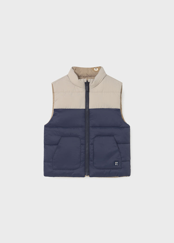 Mayoral Baby Boy Navy Bear Reversible Gilet 2348