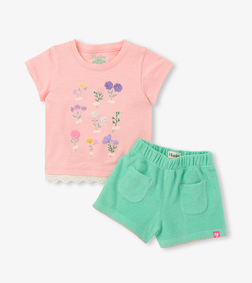 Hatley Baby Girl Blossom Tee & Shorts Set