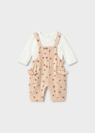 Mayoral Baby Girl Floral Dungaree Outfit