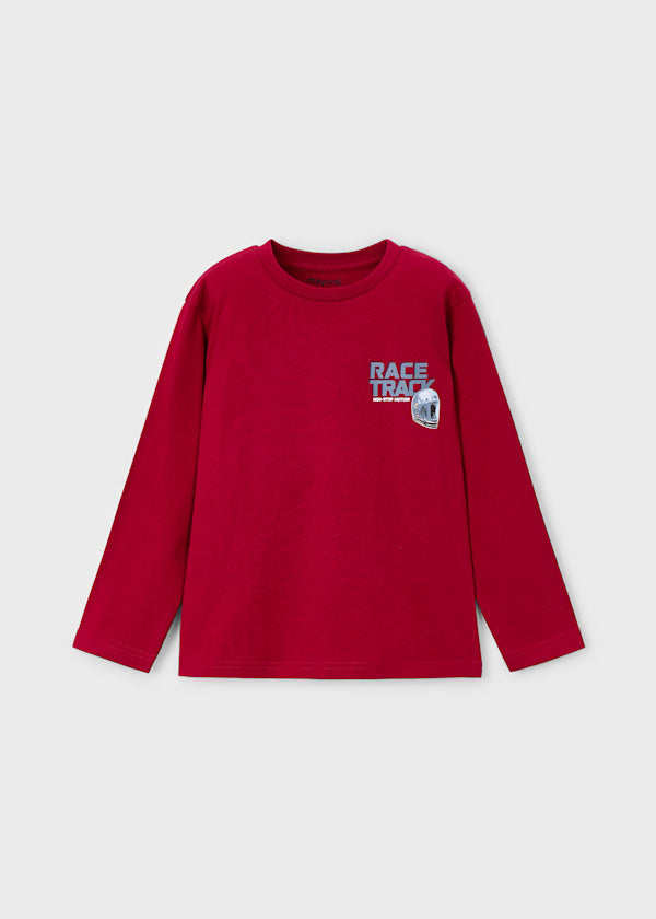 Mayoral Boys Long Sleeve Red Biker Top 4084 017