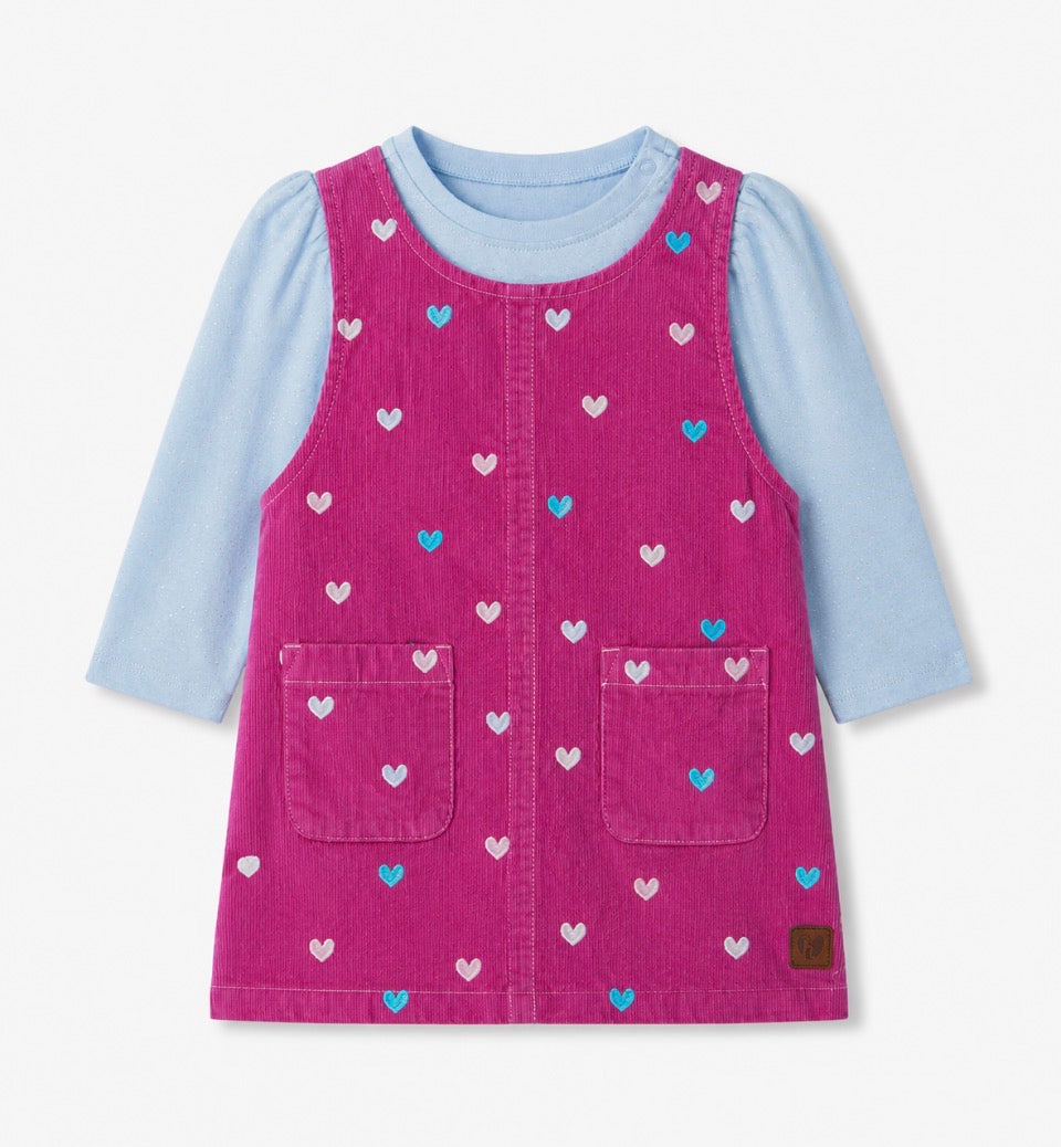 Hatley Younger Girls Rose Violet Pinafore Outfit