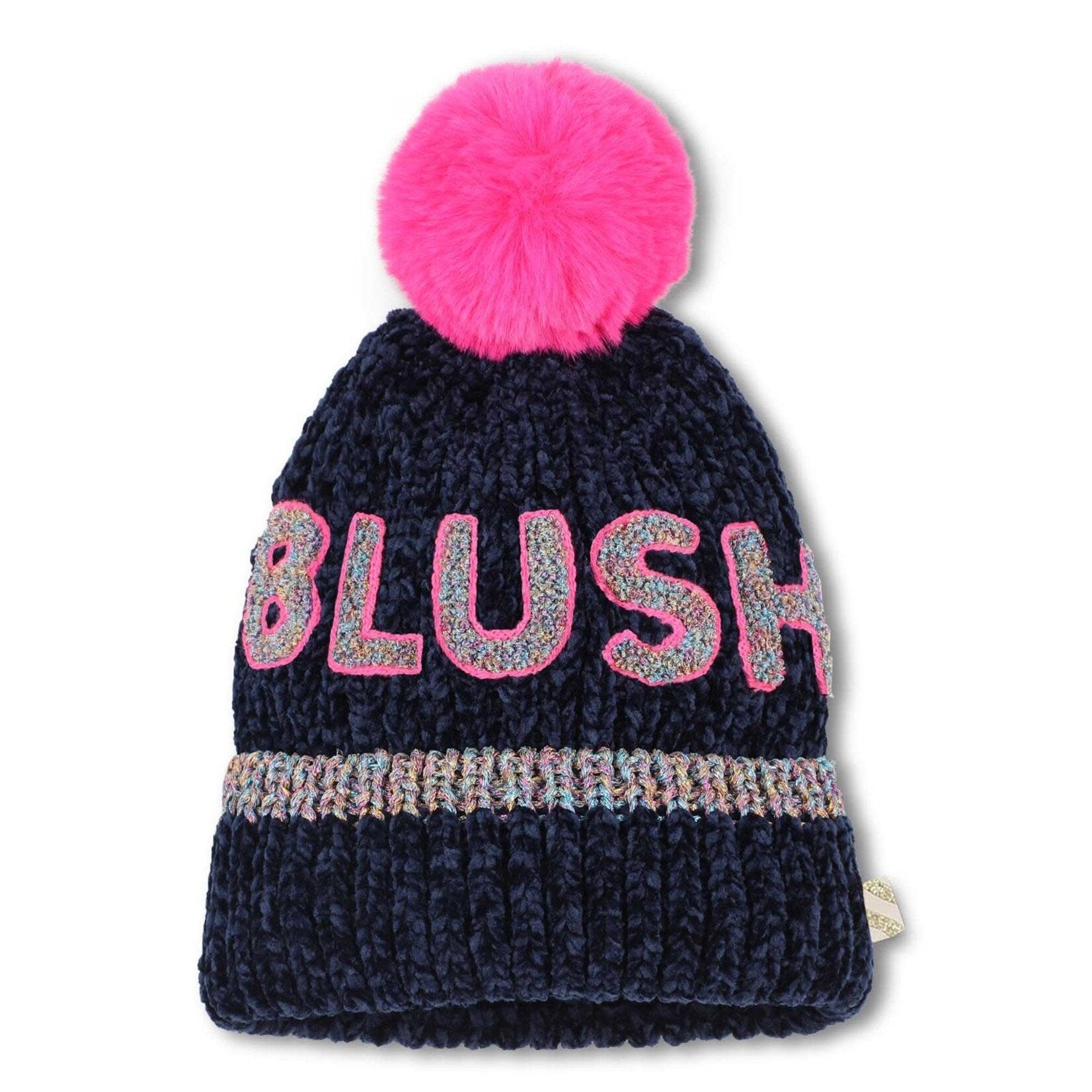 Billieblush Girls Navy Pom Pom Hat