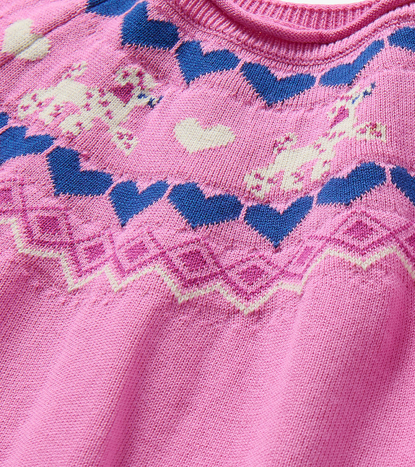 Hatley Younger Girls Pink Pups Knit Dress